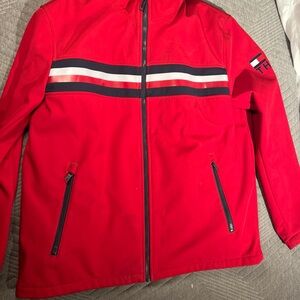 Tommy Hilfiger Red Windbreaker with Stripes